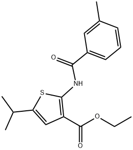 ethyl 2-[(3-methylbenzoyl)amino]-5-propan-2-ylthiophene-3-carboxylate Structure