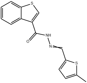 N-[(E)-(5-methylthiophen-2-yl)methylideneamino]-1-benzothiophene-3-carboxamide Structure