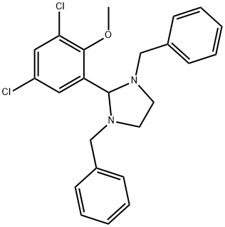 1,3-dibenzyl-2-(3,5-dichloro-2-methoxyphenyl)imidazolidine Structure