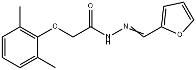 2-(2,6-dimethylphenoxy)-N-[(E)-furan-2-ylmethylideneamino]acetamide Struktur