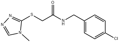 N-[(4-chlorophenyl)methyl]-2-[(4-methyl-1,2,4-triazol-3-yl)sulfanyl]acetamide 结构式