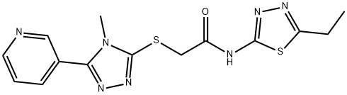 N-(5-ethyl-1,3,4-thiadiazol-2-yl)-2-[(4-methyl-5-pyridin-3-yl-1,2,4-triazol-3-yl)sulfanyl]acetamide Structure