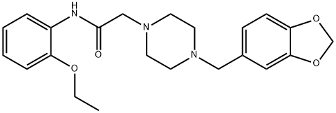 2-[4-(1,3-benzodioxol-5-ylmethyl)piperazin-1-yl]-N-(2-ethoxyphenyl)acetamide 化学構造式