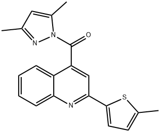 (3,5-dimethylpyrazol-1-yl)-[2-(5-methylthiophen-2-yl)quinolin-4-yl]methanone 结构式