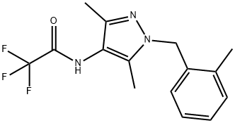 N-[3,5-dimethyl-1-[(2-methylphenyl)methyl]pyrazol-4-yl]-2,2,2-trifluoroacetamide Structure