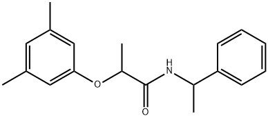 2-(3,5-dimethylphenoxy)-N-(1-phenylethyl)propanamide Struktur