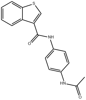 N-(4-acetamidophenyl)-1-benzothiophene-3-carboxamide,496016-50-3,结构式