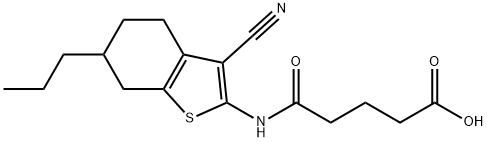 5-[(3-cyano-6-propyl-4,5,6,7-tetrahydro-1-benzothiophen-2-yl)amino]-5-oxopentanoic acid 结构式