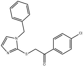 2-(1-benzylimidazol-2-yl)sulfanyl-1-(4-chlorophenyl)ethanone Struktur