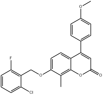 7-[(2-chloro-6-fluorophenyl)methoxy]-4-(4-methoxyphenyl)-8-methylchromen-2-one Structure