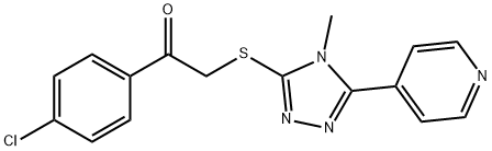 1-(4-氯苯基)-2-((4-甲基-5-(吡啶-4-基)-4H-1,2,4-三唑-3-基)硫基)乙酮,501113-03-7,结构式