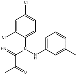 N'-(2,4-dichlorophenyl)-N-(3-methylanilino)-2-oxopropanimidamide Struktur