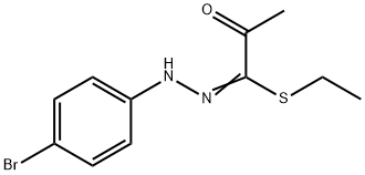 ethyl (1E)-N-(4-bromoanilino)-2-oxopropanimidothioate Struktur