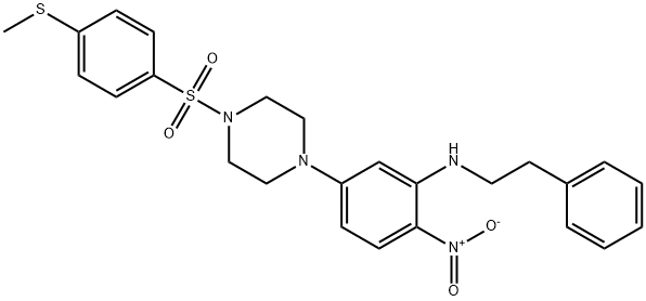 5-[4-(4-methylsulfanylphenyl)sulfonylpiperazin-1-yl]-2-nitro-N-(2-phenylethyl)aniline,519045-00-2,结构式