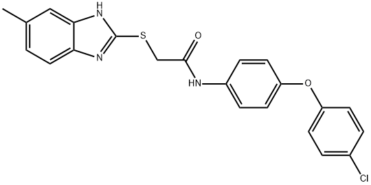 N-[4-(4-chlorophenoxy)phenyl]-2-[(6-methyl-1H-benzimidazol-2-yl)sulfanyl]acetamide Struktur