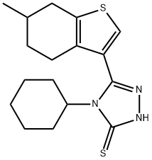 4-cyclohexyl-3-(6-methyl-4,5,6,7-tetrahydro-1-benzothiophen-3-yl)-1H-1,2,4-triazole-5-thione Structure