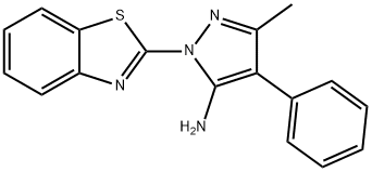 2-苯并噻唑-2-基-5-甲基-4-苯基吡唑-2-胺, 524057-05-4, 结构式