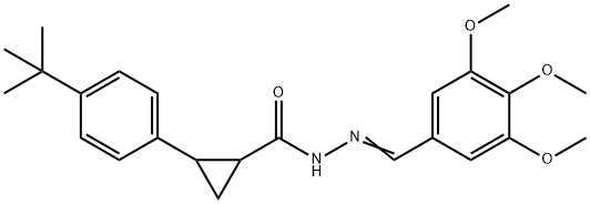 2-(4-tert-butylphenyl)-N-[(E)-(3,4,5-trimethoxyphenyl)methylideneamino]cyclopropane-1-carboxamide 化学構造式