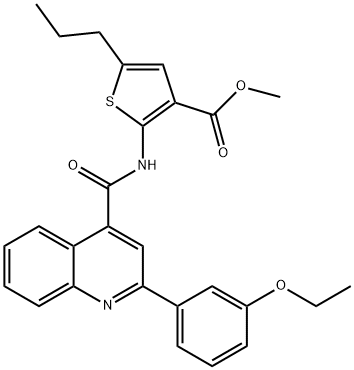 methyl 2-[[2-(3-ethoxyphenyl)quinoline-4-carbonyl]amino]-5-propylthiophene-3-carboxylate 化学構造式