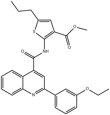 methyl 2-[[2-(3-ethoxyphenyl)quinoline-4-carbonyl]amino]-5-propylthiophene-3-carboxylate 结构式