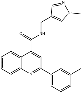 2-(3-methylphenyl)-N-[(1-methylpyrazol-4-yl)methyl]quinoline-4-carboxamide Structure