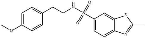 N-[2-(4-methoxyphenyl)ethyl]-2-methyl-1,3-benzothiazole-6-sulfonamide 结构式