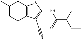 N-(3-cyano-6-methyl-4,5,6,7-tetrahydro-1-benzothiophen-2-yl)-2-ethylbutanamide 化学構造式