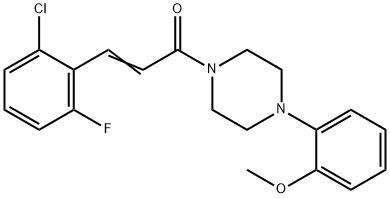 (E)-3-(2-chloro-6-fluorophenyl)-1-[4-(2-methoxyphenyl)piperazin-1-yl]prop-2-en-1-one 化学構造式