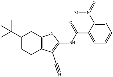 N-(6-tert-butyl-3-cyano-4,5,6,7-tetrahydro-1-benzothiophen-2-yl)-2-nitrobenzamide 结构式