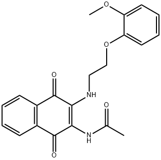 N-[3-[2-(2-methoxyphenoxy)ethylamino]-1,4-dioxonaphthalen-2-yl]acetamide Struktur
