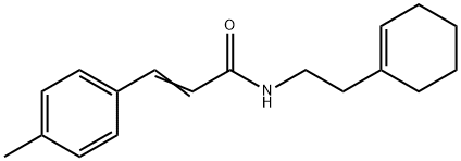 (E)-N-[2-(cyclohexen-1-yl)ethyl]-3-(4-methylphenyl)prop-2-enamide 化学構造式
