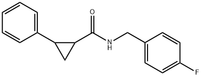 N-[(4-fluorophenyl)methyl]-2-phenylcyclopropane-1-carboxamide 化学構造式