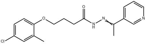 4-(4-chloro-2-methylphenoxy)-N-[(E)-1-pyridin-3-ylethylideneamino]butanamide,544420-37-3,结构式