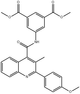 dimethyl 5-[[2-(4-methoxyphenyl)-3-methylquinoline-4-carbonyl]amino]benzene-1,3-dicarboxylate 化学構造式
