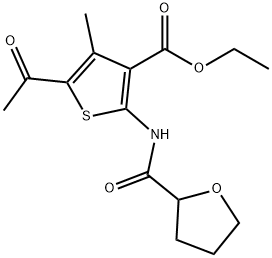 ethyl 5-acetyl-4-methyl-2-(oxolane-2-carbonylamino)thiophene-3-carboxylate 化学構造式