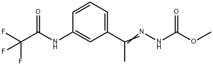 methyl N-[(Z)-1-[3-[(2,2,2-trifluoroacetyl)amino]phenyl]ethylideneamino]carbamate Struktur