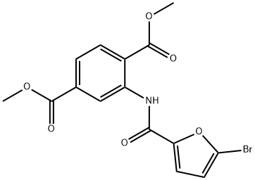 dimethyl 2-[(5-bromofuran-2-carbonyl)amino]benzene-1,4-dicarboxylate Structure