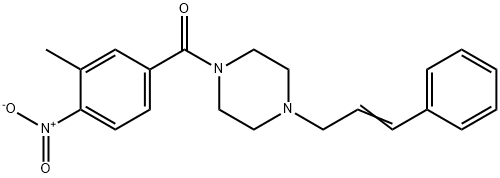 (3-methyl-4-nitrophenyl)-[4-[(E)-3-phenylprop-2-enyl]piperazin-1-yl]methanone Structure