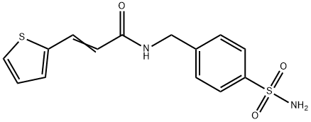 (E)-N-[(4-sulfamoylphenyl)methyl]-3-thiophen-2-ylprop-2-enamide 结构式