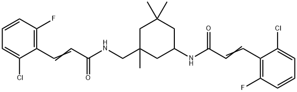 (E)-3-(2-chloro-6-fluorophenyl)-N-[[5-[[(E)-3-(2-chloro-6-fluorophenyl)prop-2-enoyl]amino]-1,3,3-trimethylcyclohexyl]methyl]prop-2-enamide Structure