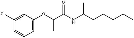 2-(3-chlorophenoxy)-N-heptan-2-ylpropanamide 化学構造式