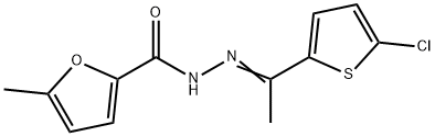 N-[(E)-1-(5-chlorothiophen-2-yl)ethylideneamino]-5-methylfuran-2-carboxamide 化学構造式