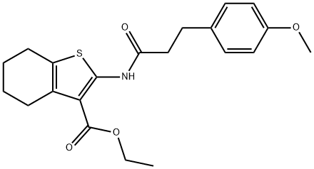ethyl 2-[3-(4-methoxyphenyl)propanoylamino]-4,5,6,7-tetrahydro-1-benzothiophene-3-carboxylate 化学構造式