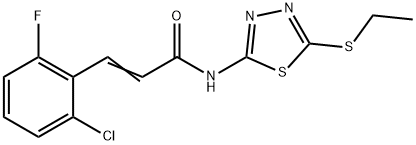 (E)-3-(2-chloro-6-fluorophenyl)-N-(5-ethylsulfanyl-1,3,4-thiadiazol-2-yl)prop-2-enamide Struktur
