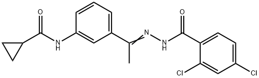 2,4-dichloro-N-[(Z)-1-[3-(cyclopropanecarbonylamino)phenyl]ethylideneamino]benzamide,550315-75-8,结构式