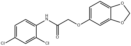 2-(1,3-benzodioxol-5-yloxy)-N-(2,4-dichlorophenyl)acetamide 化学構造式