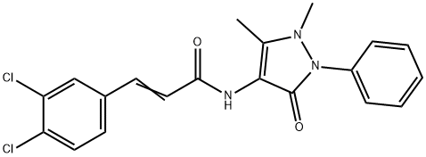 (E)-3-(3,4-dichlorophenyl)-N-(1,5-dimethyl-3-oxo-2-phenylpyrazol-4-yl)prop-2-enamide 化学構造式