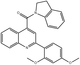 2,3-dihydroindol-1-yl-[2-(2,4-dimethoxyphenyl)quinolin-4-yl]methanone 化学構造式
