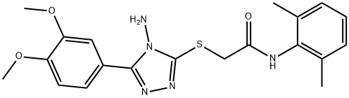 2-[[4-amino-5-(3,4-dimethoxyphenyl)-1,2,4-triazol-3-yl]sulfanyl]-N-(2,6-dimethylphenyl)acetamide 结构式