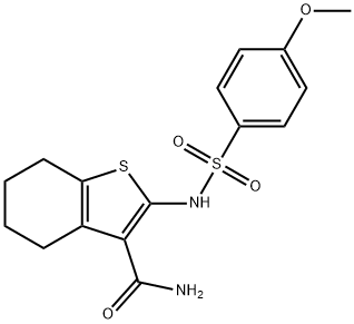 2-[(4-methoxyphenyl)sulfonylamino]-4,5,6,7-tetrahydro-1-benzothiophene-3-carboxamide,581780-44-1,结构式